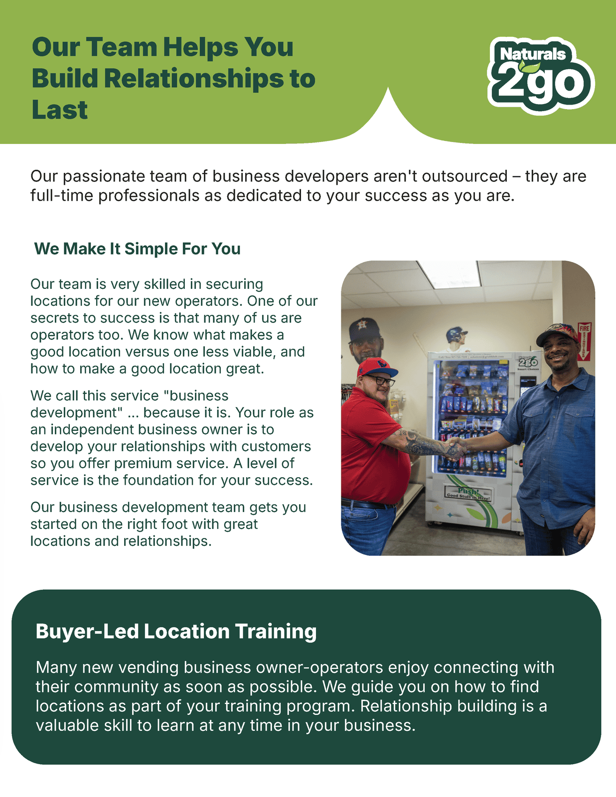 Naturals2Go Business Development & Locating